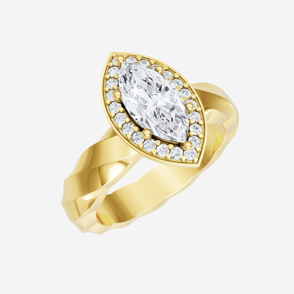 2CT Marquise Twinkling Shadows Lab Grown Diamond Halo Ring