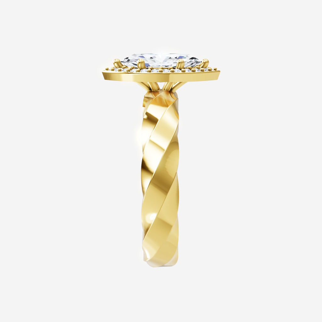 2CT Marquise Twinkling Shadows Lab Grown Diamond Halo Ring