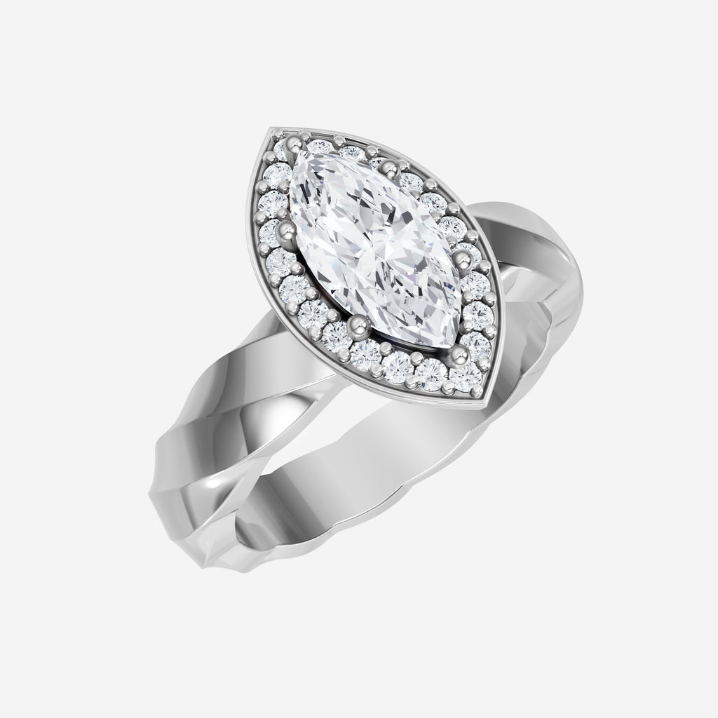 2CT Marquise Twinkling Shadows Lab Grown Diamond Halo Ring