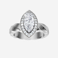 2CT Marquise Twinkling Shadows Lab Grown Diamond Halo Ring