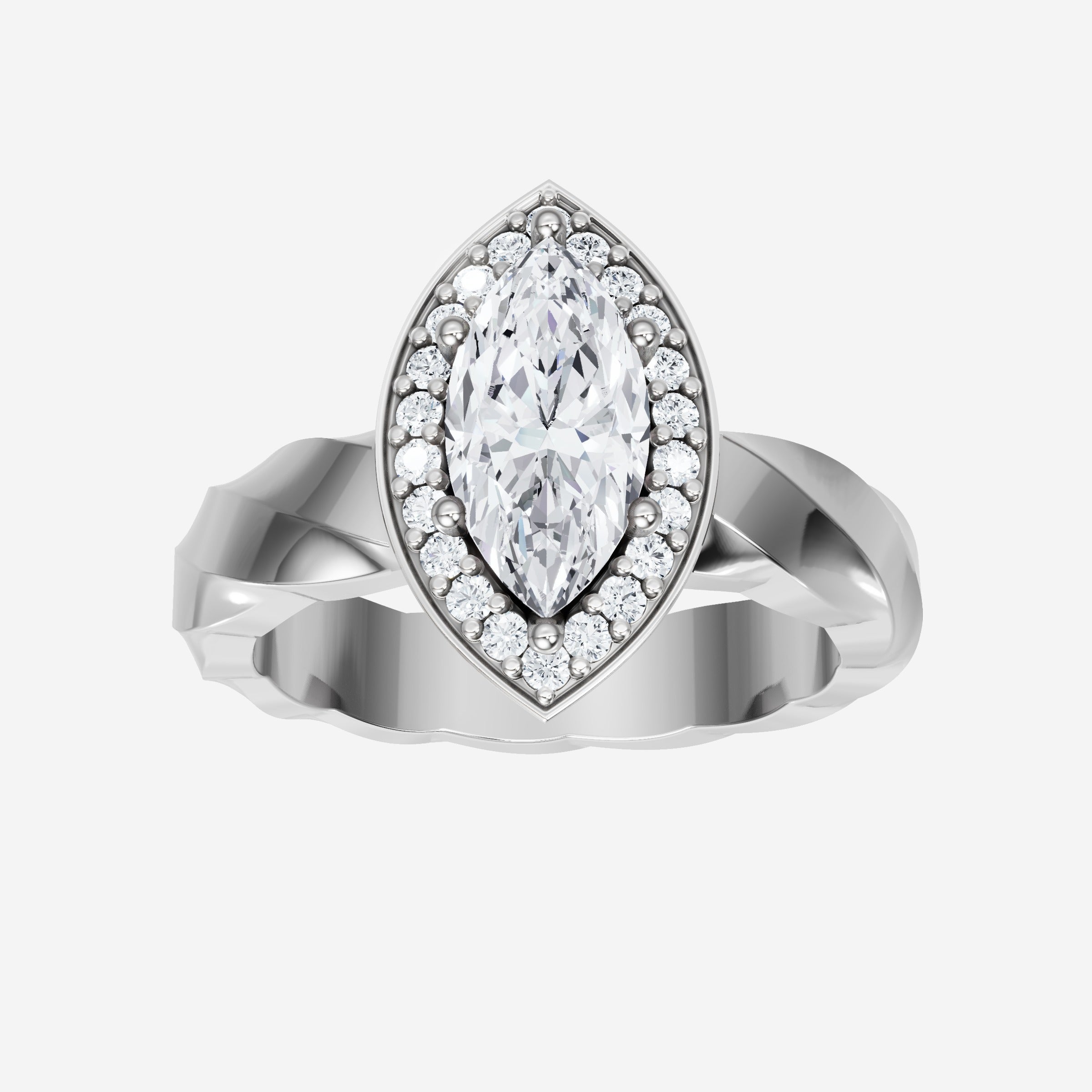 Marquise Twinkling Shadows Lab Grown Diamond Halo Ring