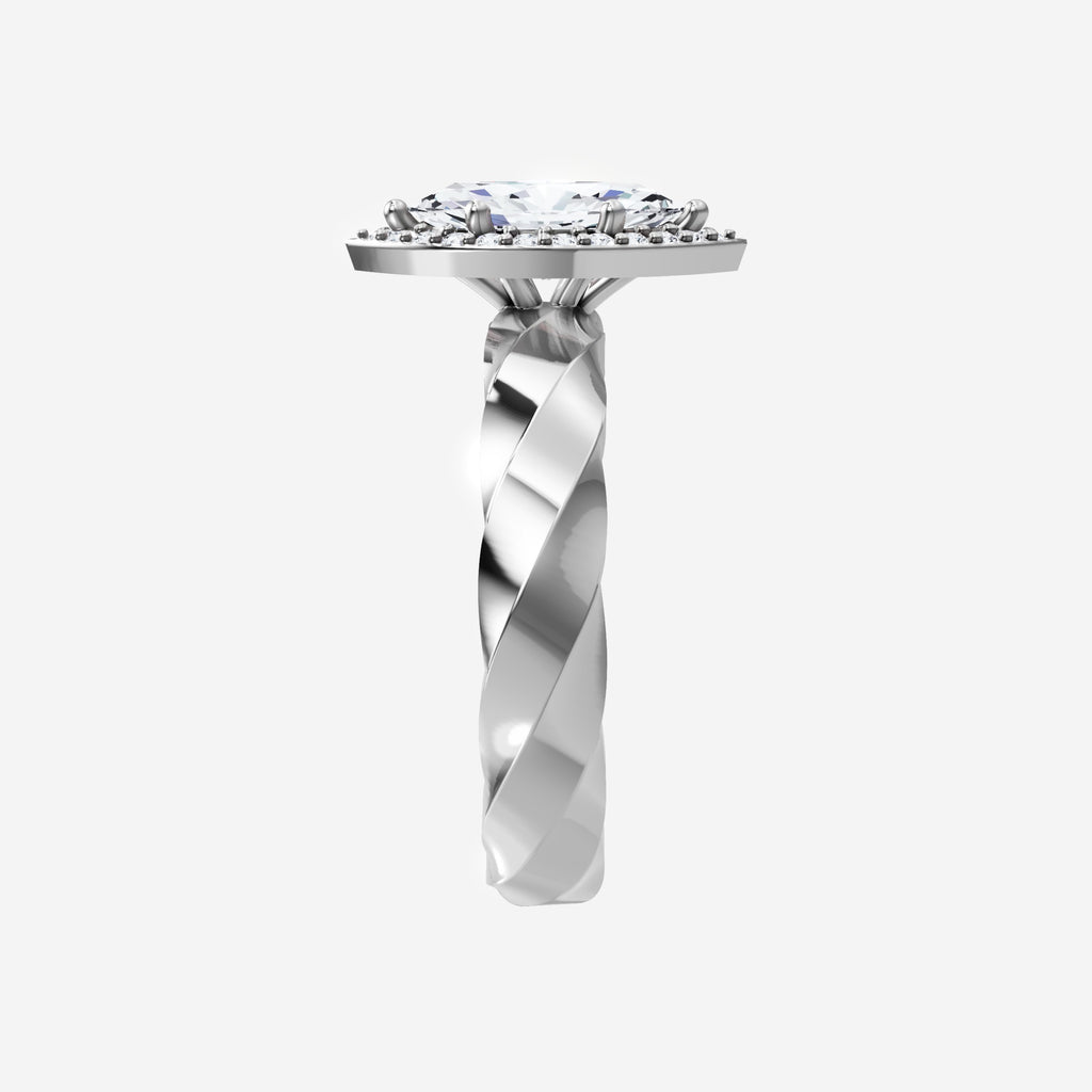 2CT Marquise Twinkling Shadows Lab Grown Diamond Halo Ring