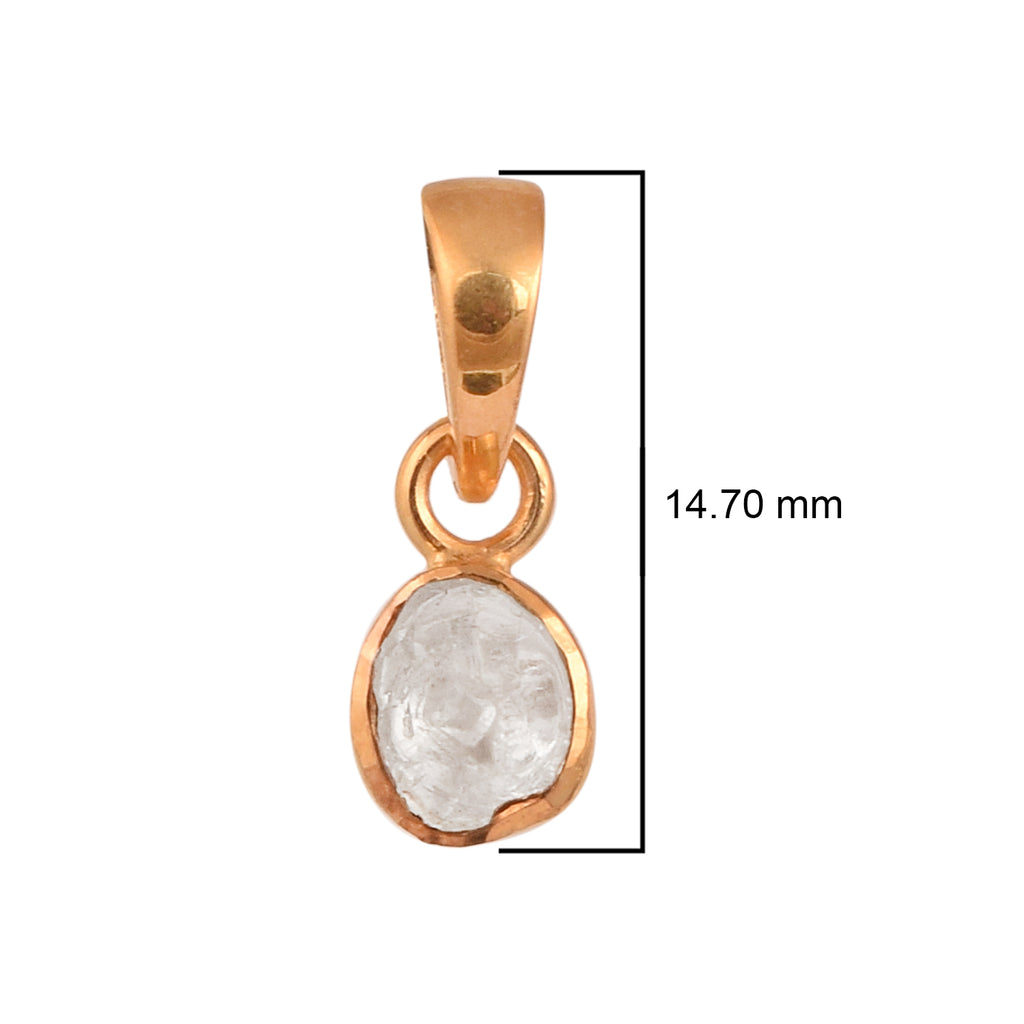 0.50ct Uncut Natural Polki Diamond Solitaire Pendant