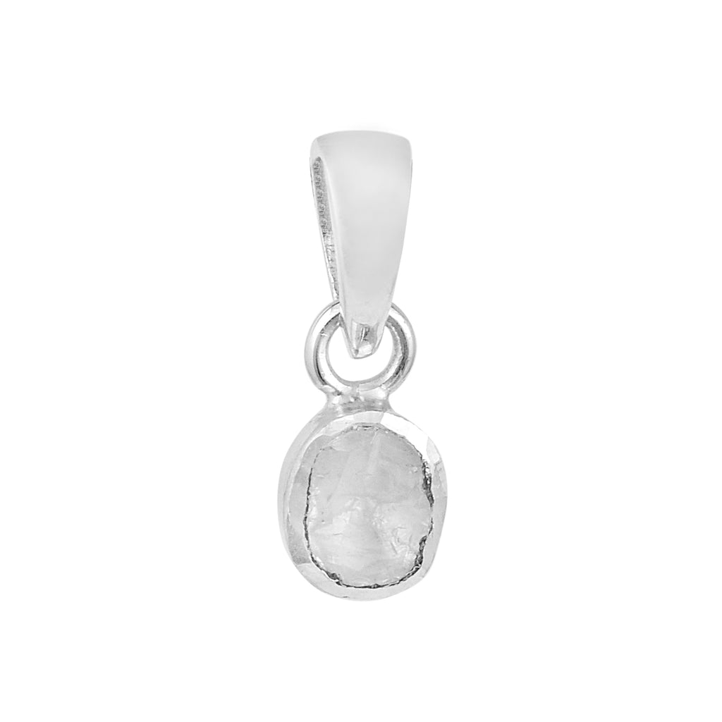0.50ct Uncut Natural Polki Diamond Solitaire Pendant