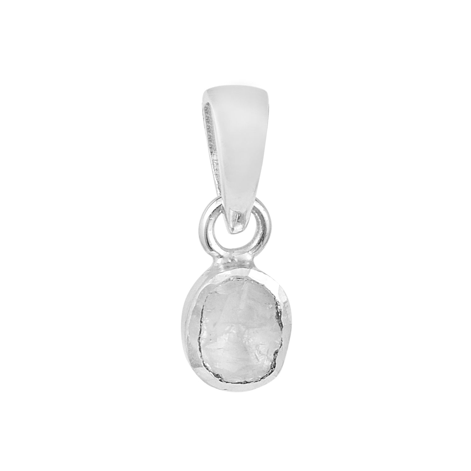 Colgante con solitario de diamantes Polki naturales sin cortar de 0,50 ct