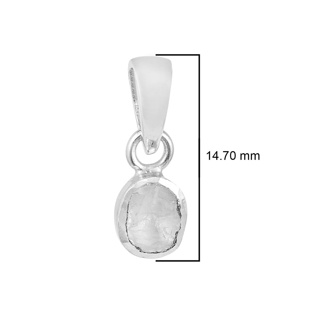 0.50ct Uncut Natural Polki Diamond Solitaire Pendant