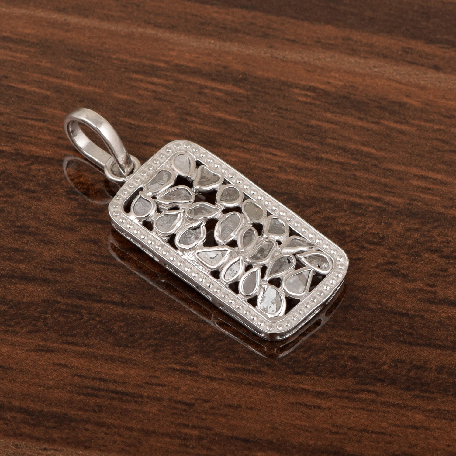 Colgante de diamante Polki natural de 1,00 ct