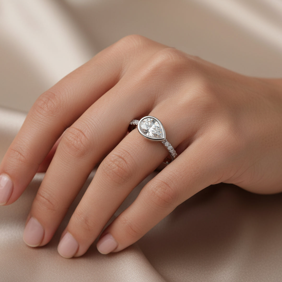 Pear Lab Grown Diamond Ring