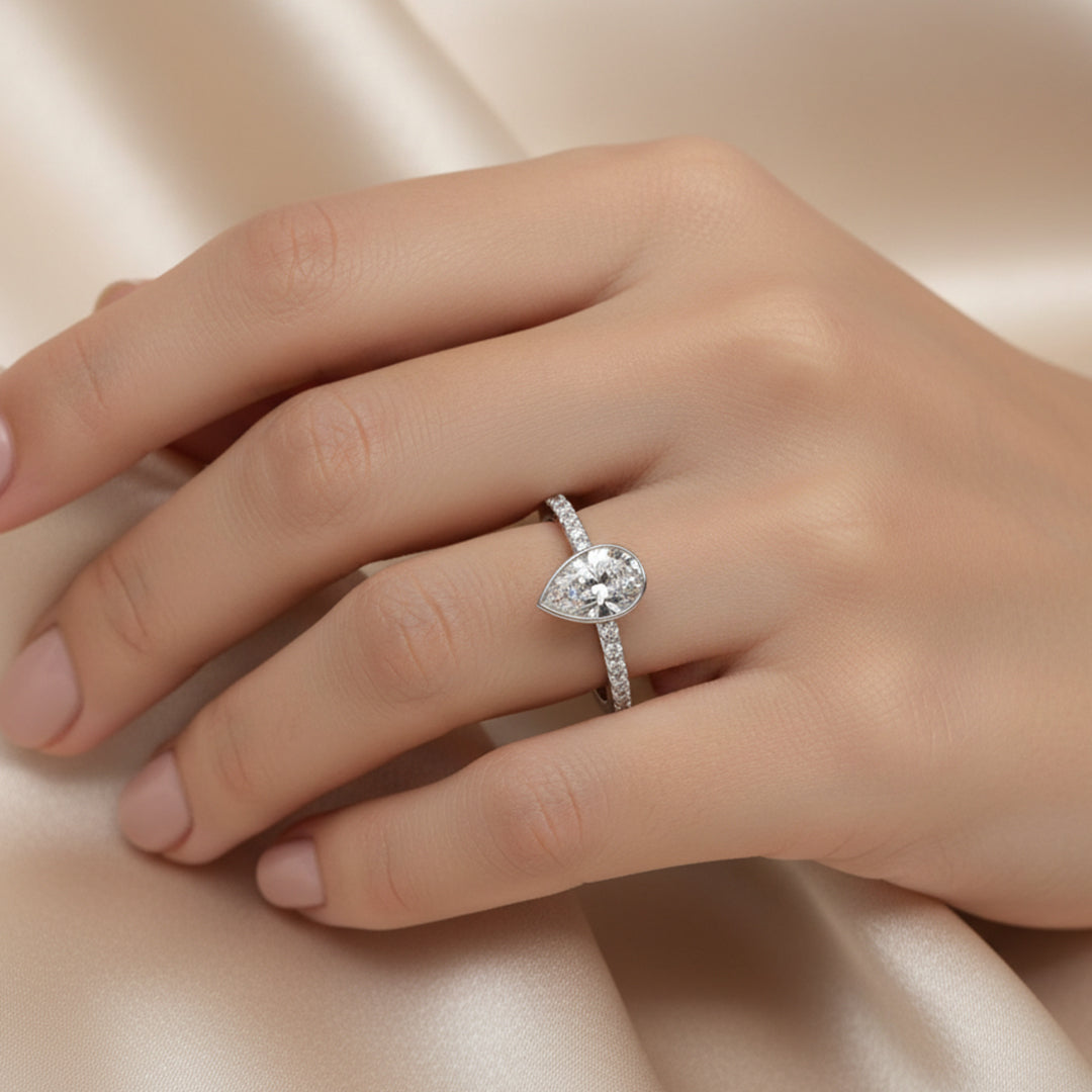 Pear Solitaire Lab Grown Diamond Ring