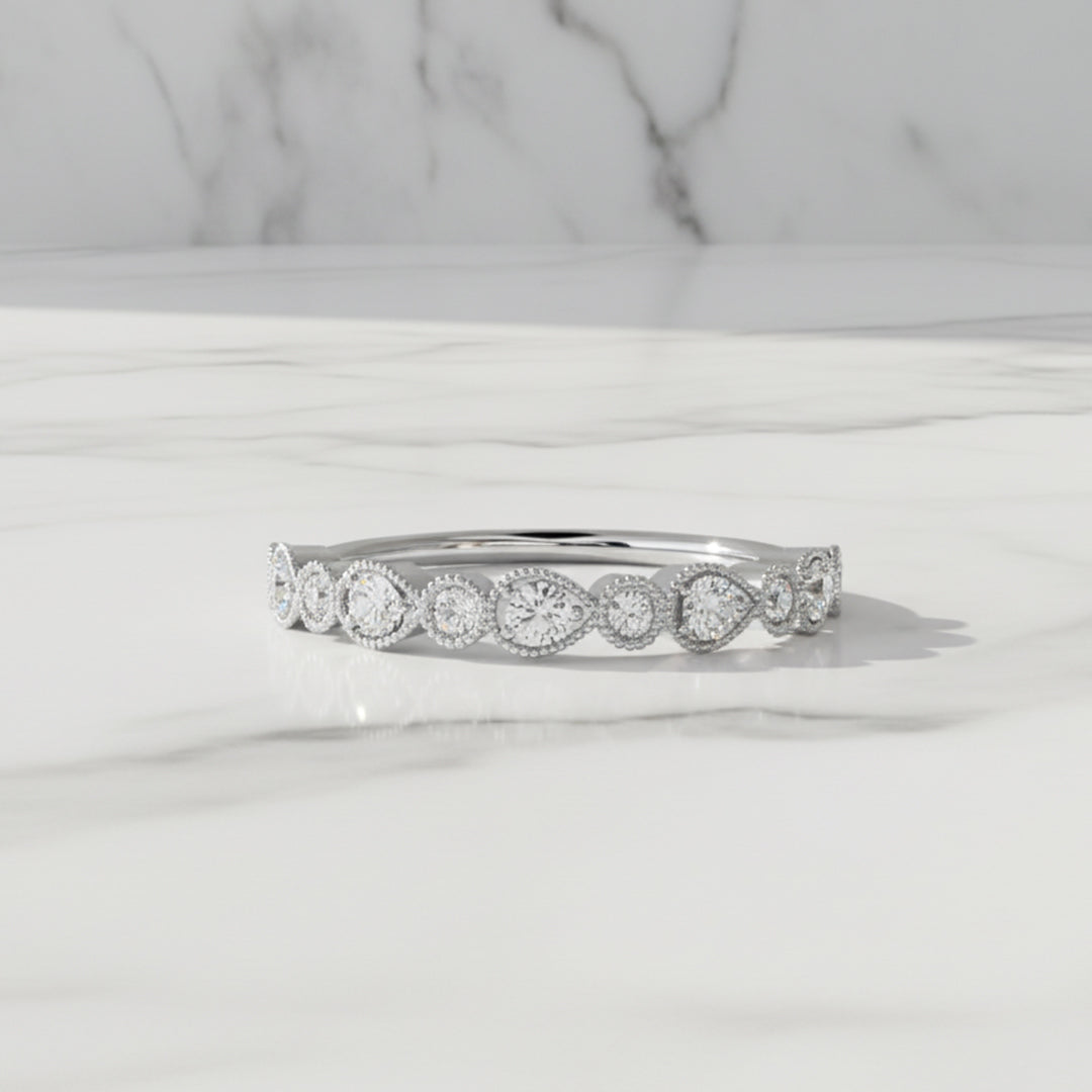 Pear & Round Lab Grown Diamond Ring