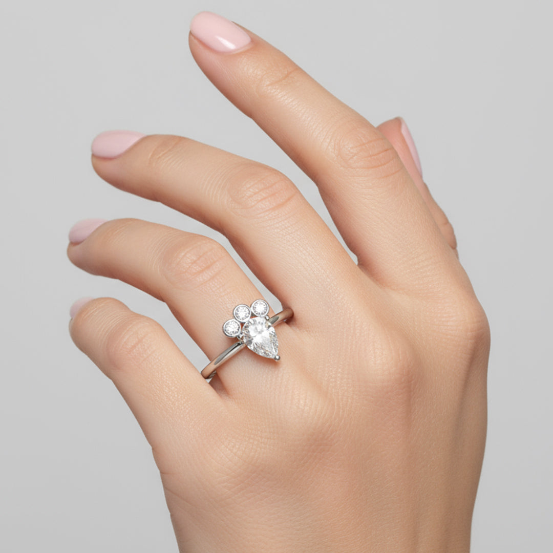 Pear & Round Lab Grown Diamond Ring