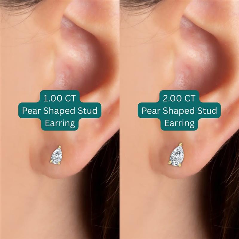 Lab Grown Diamond Pear Solitaire Earrings (1ct-2ct)