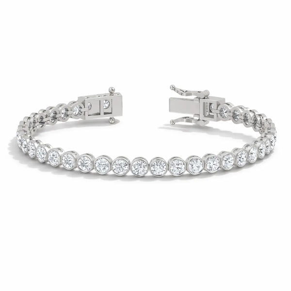 Lab Grown Diamond Bezel Setting Tennis Bracelet – IGI Certified