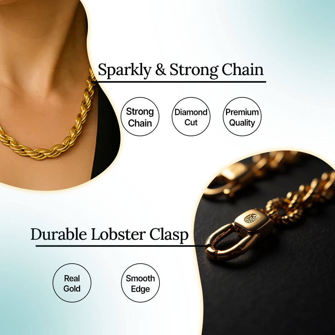 American 10k Real 100% Solid Yellow Gold 7MM Rope Chain Necklace (18"-30)