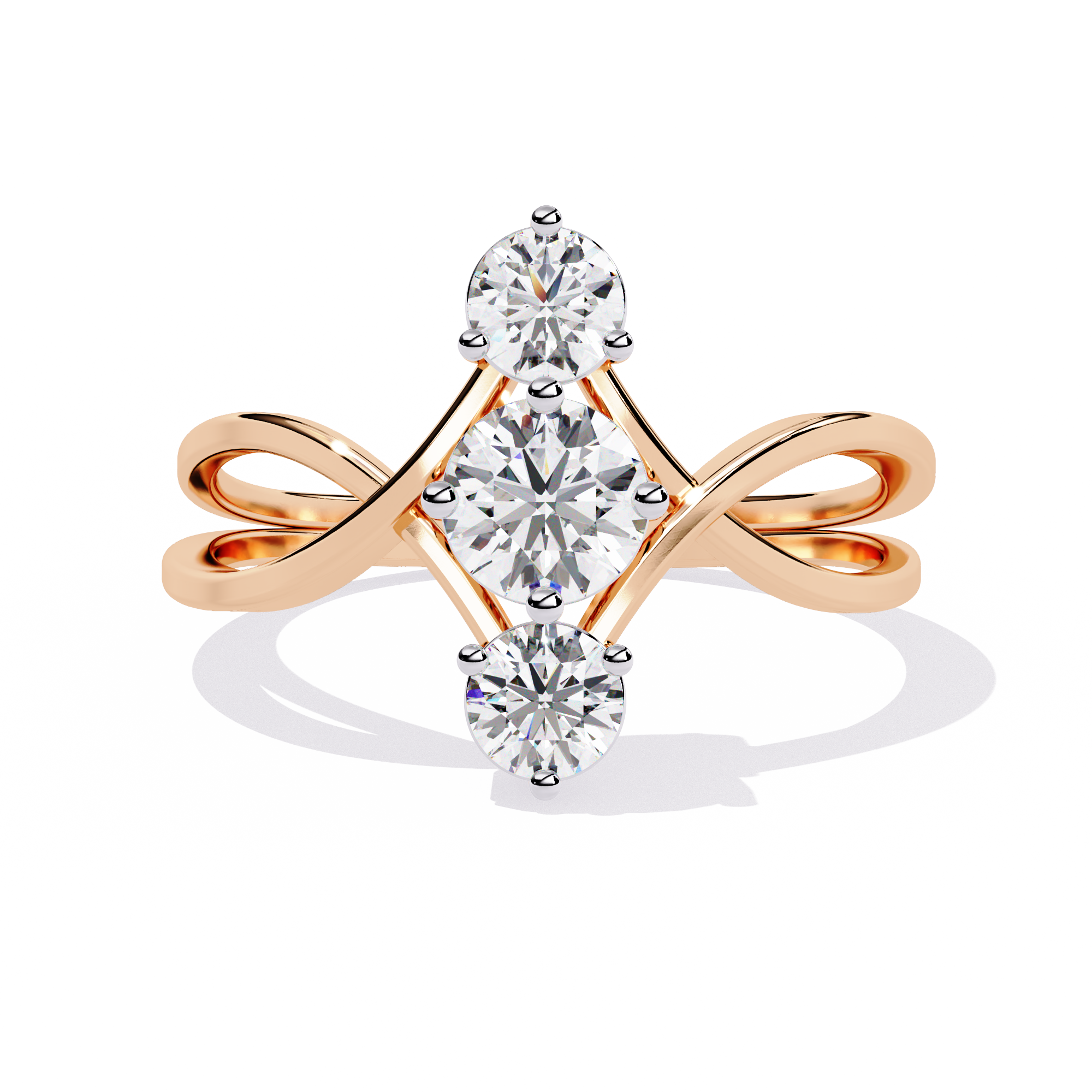 Graceful Three-Stone Lab Grown Diamond Ring