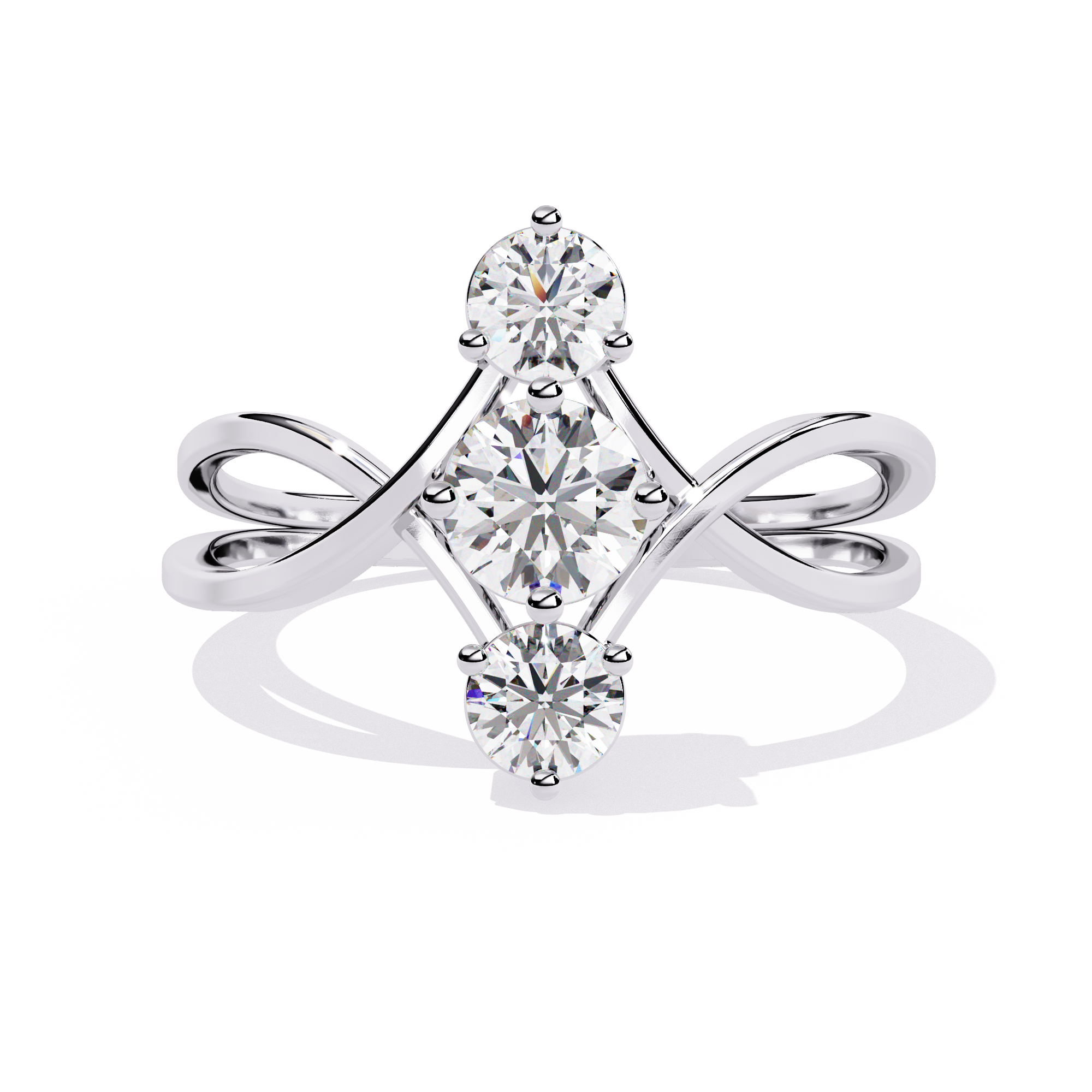 Graceful Three-Stone Lab Grown Diamond Ring