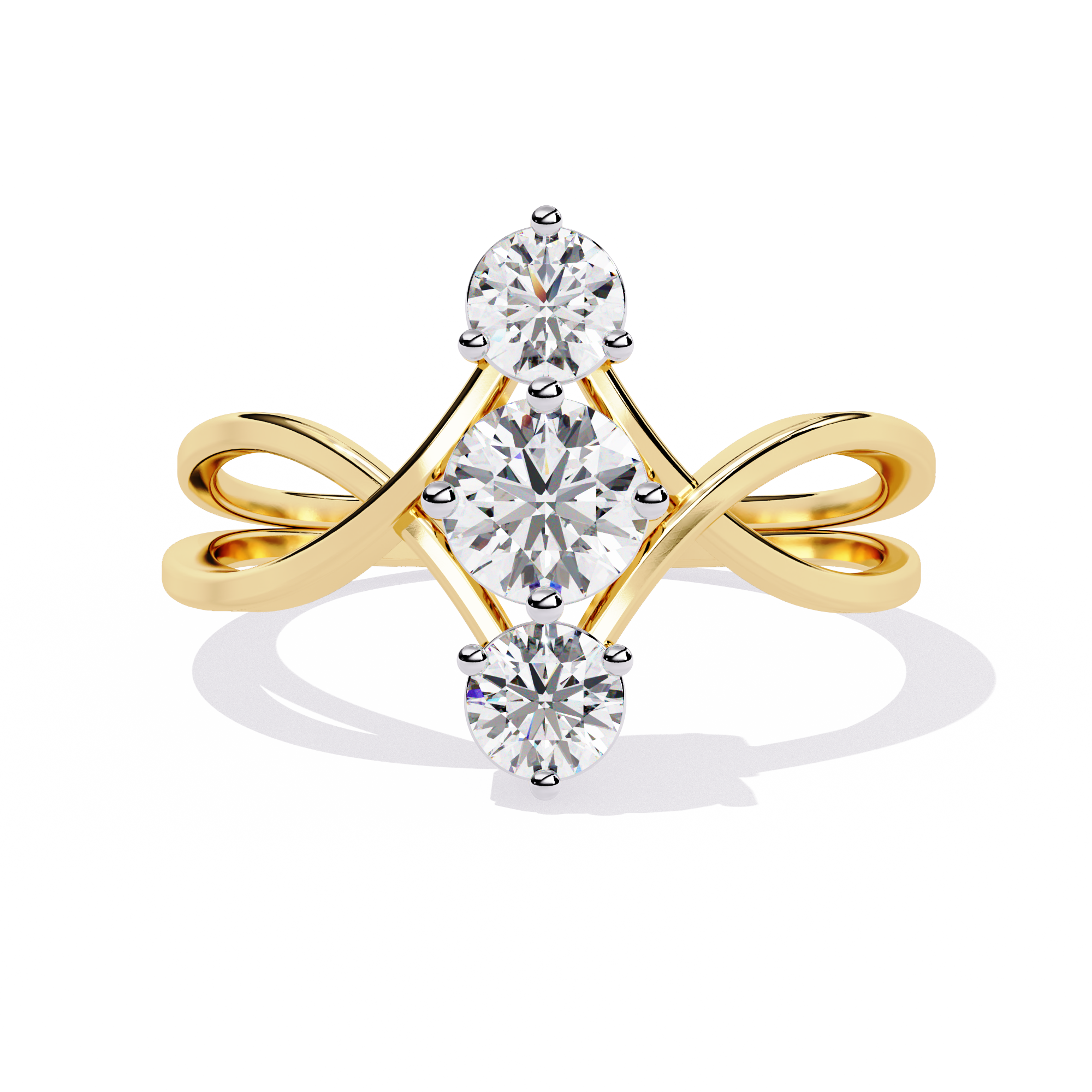 Graceful Three-Stone Lab Grown Diamond Ring