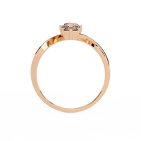 Elegante anillo de diamantes cultivados en laboratorio de tres piedras