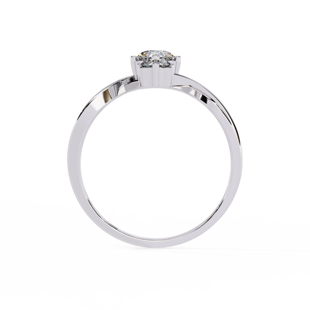 Elegante anillo de diamantes cultivados en laboratorio de tres piedras