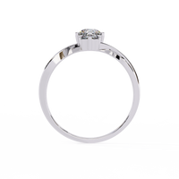 Elegante anillo de diamantes cultivados en laboratorio de tres piedras