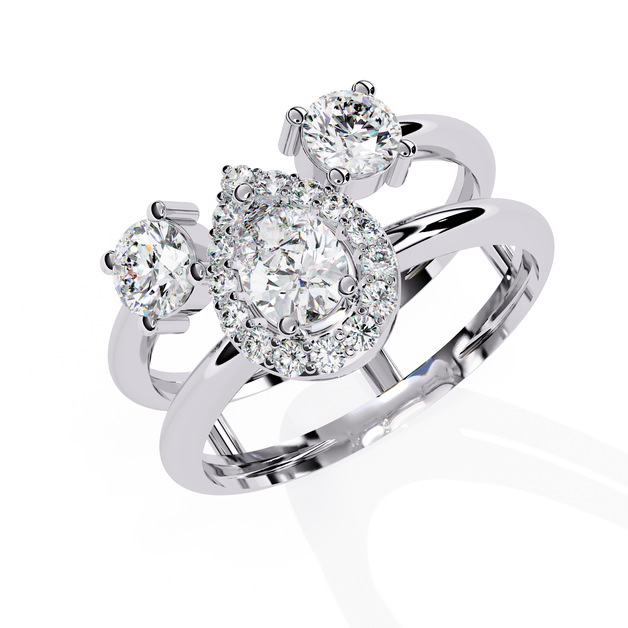 Pear Halo Lab Grown Diamond Ring