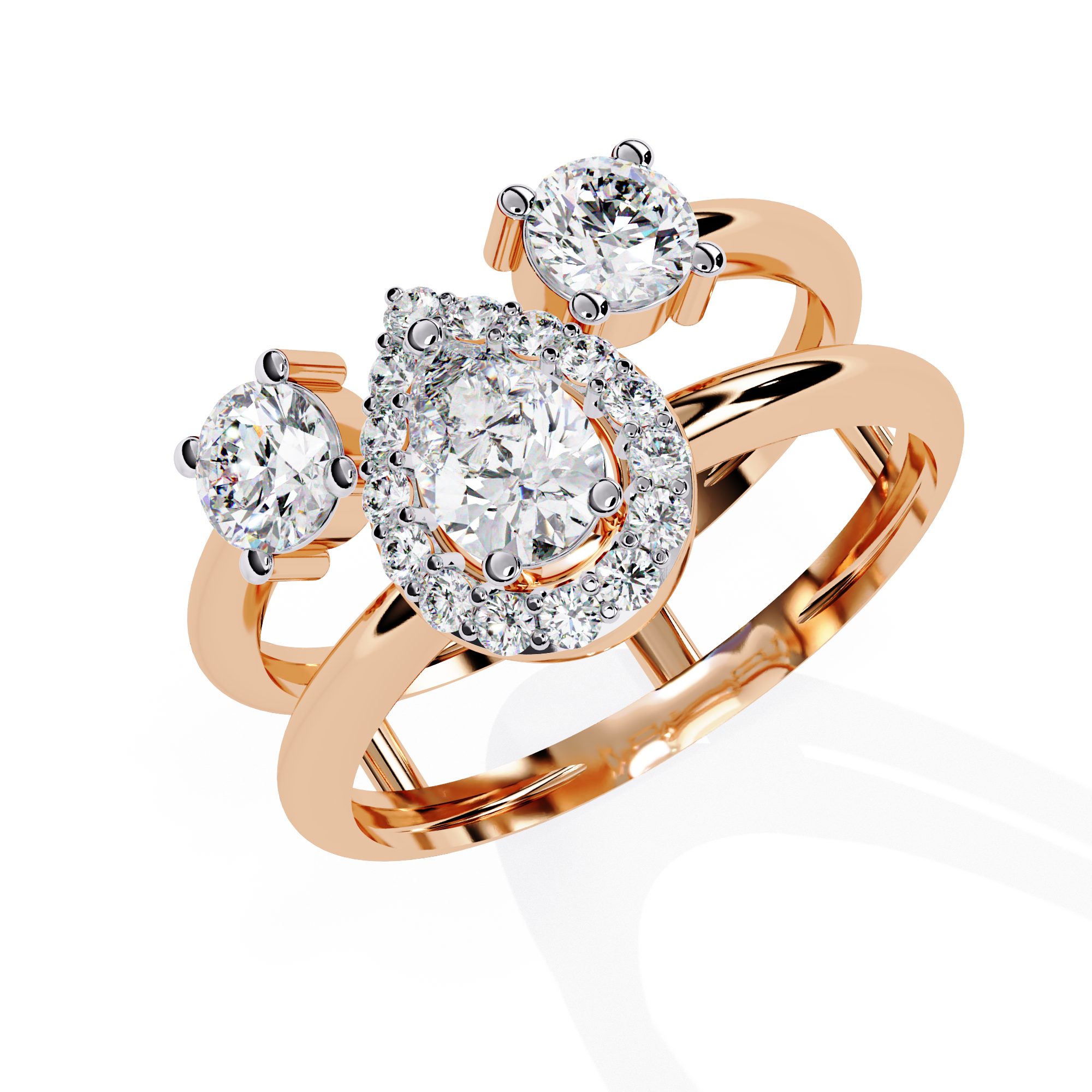 Pear Halo Lab Grown Diamond Ring