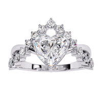Anillo de diamantes cultivados en laboratorio Regal Heart