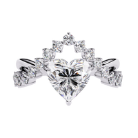 Anillo de diamantes cultivados en laboratorio Regal Heart