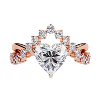 Anillo de diamantes cultivados en laboratorio Regal Heart