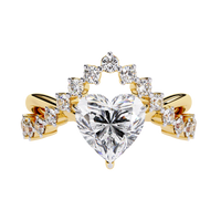 Anillo de diamantes cultivados en laboratorio Regal Heart