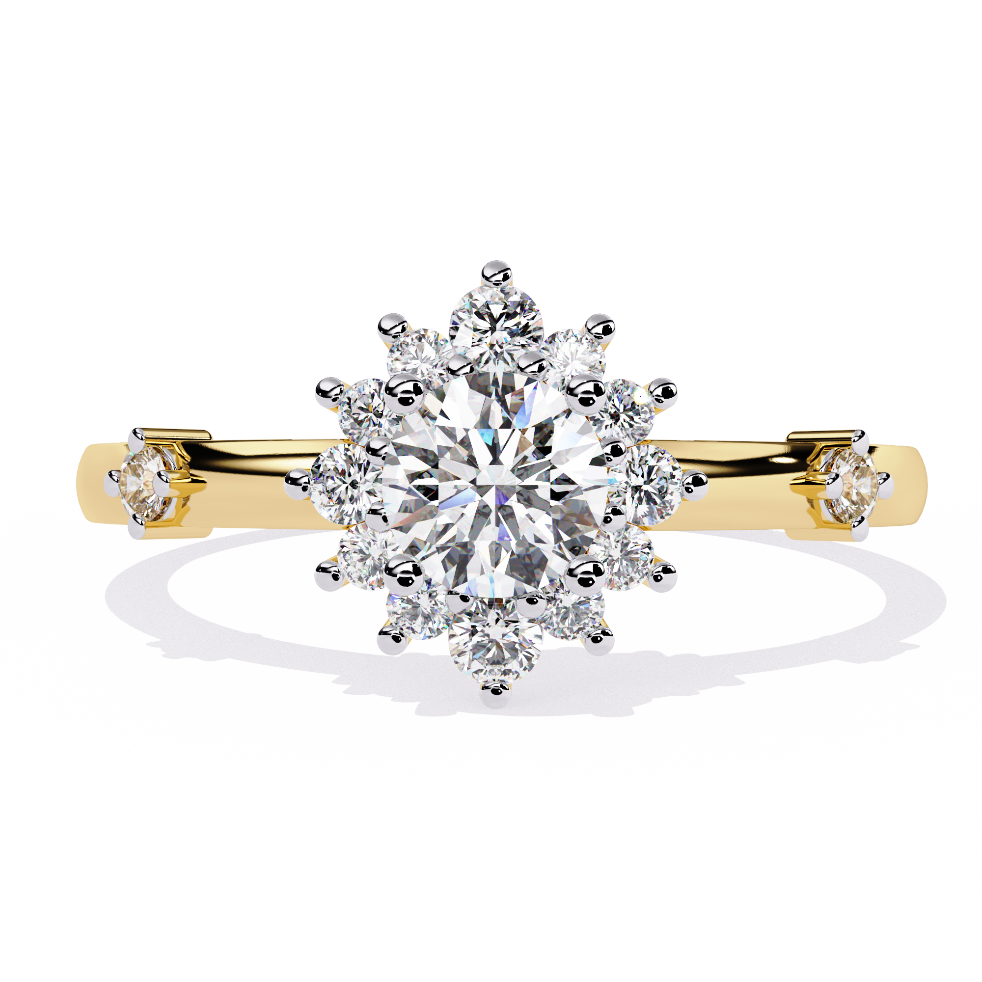 Radiant Sunburst Lab Grown Diamond Ring
