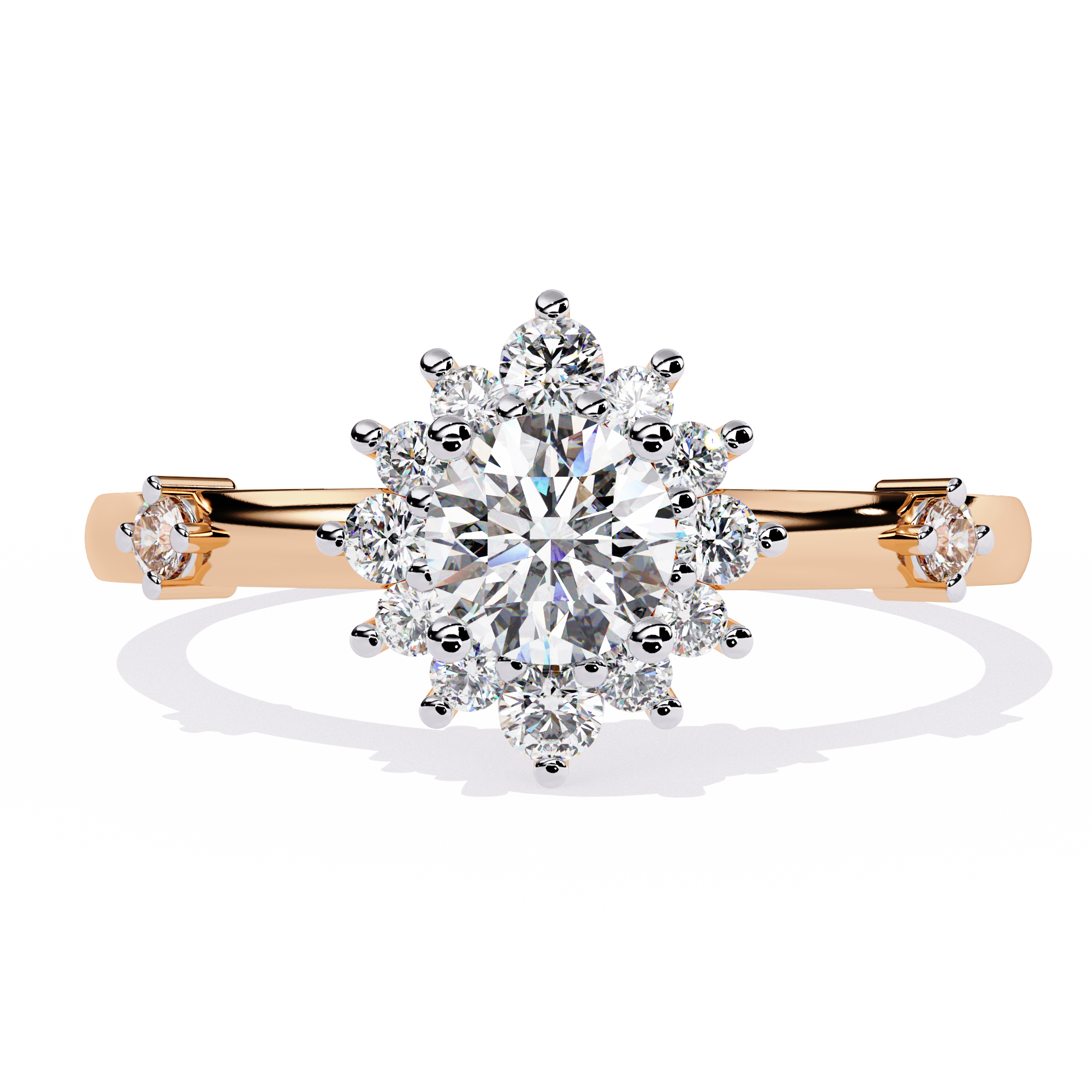 Radiant Sunburst Lab Grown Diamond Ring