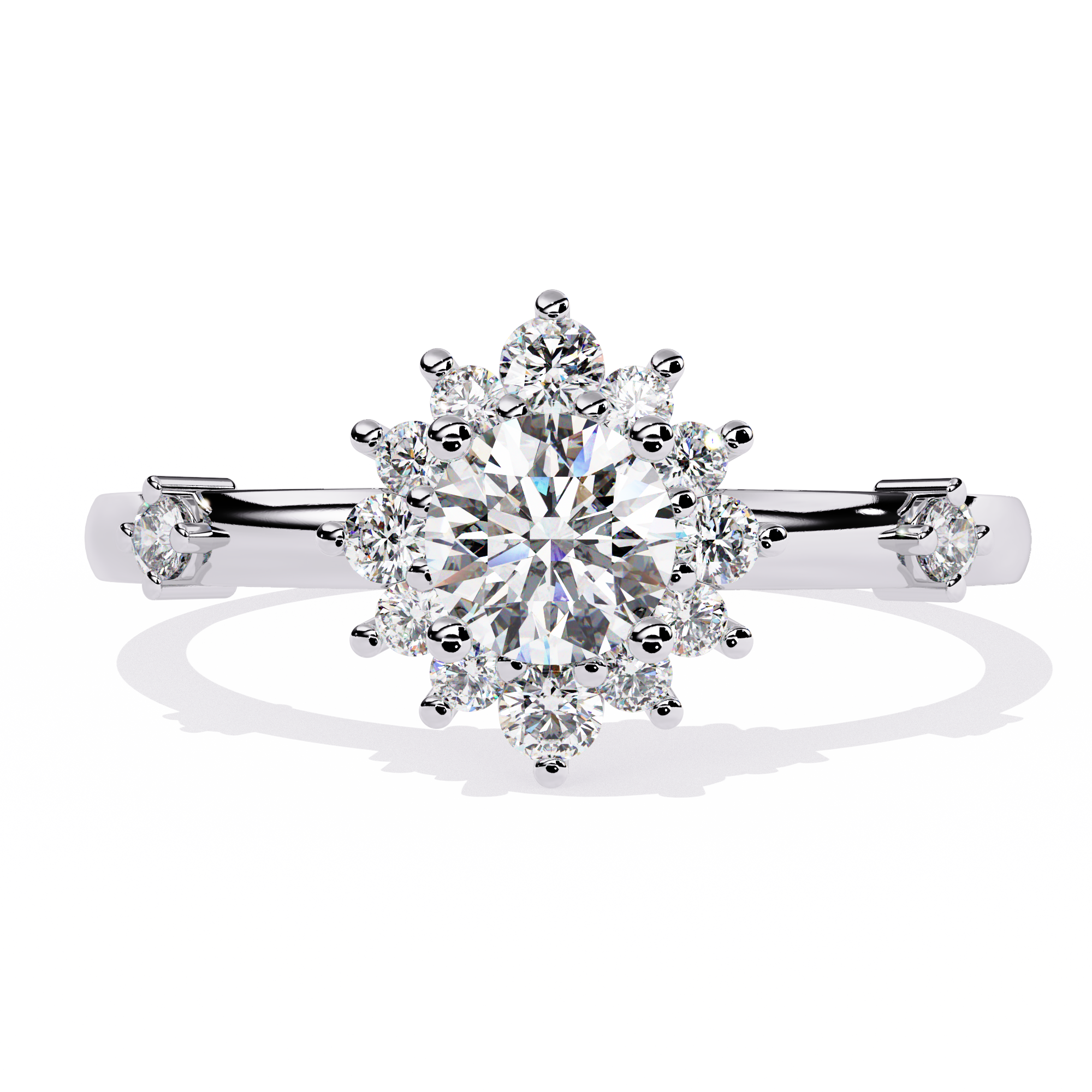 Radiant Sunburst Lab Grown Diamond Ring