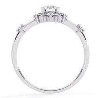 Anillo de diamantes cultivados en laboratorio con efecto sol radiante