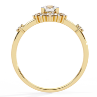 Anillo de diamantes cultivados en laboratorio con efecto sol radiante