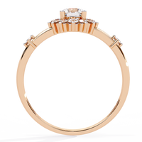 Anillo de diamantes cultivados en laboratorio con efecto sol radiante