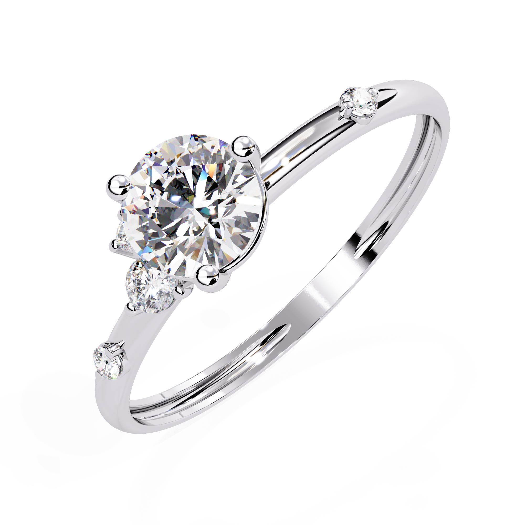 Asymmetrical Cluster Lab-Grown Diamond Ring