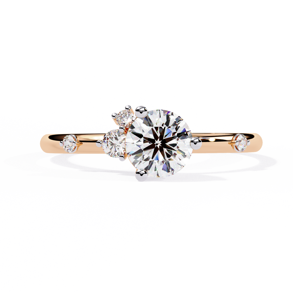 Asymmetrical Cluster Lab-Grown Diamond Ring