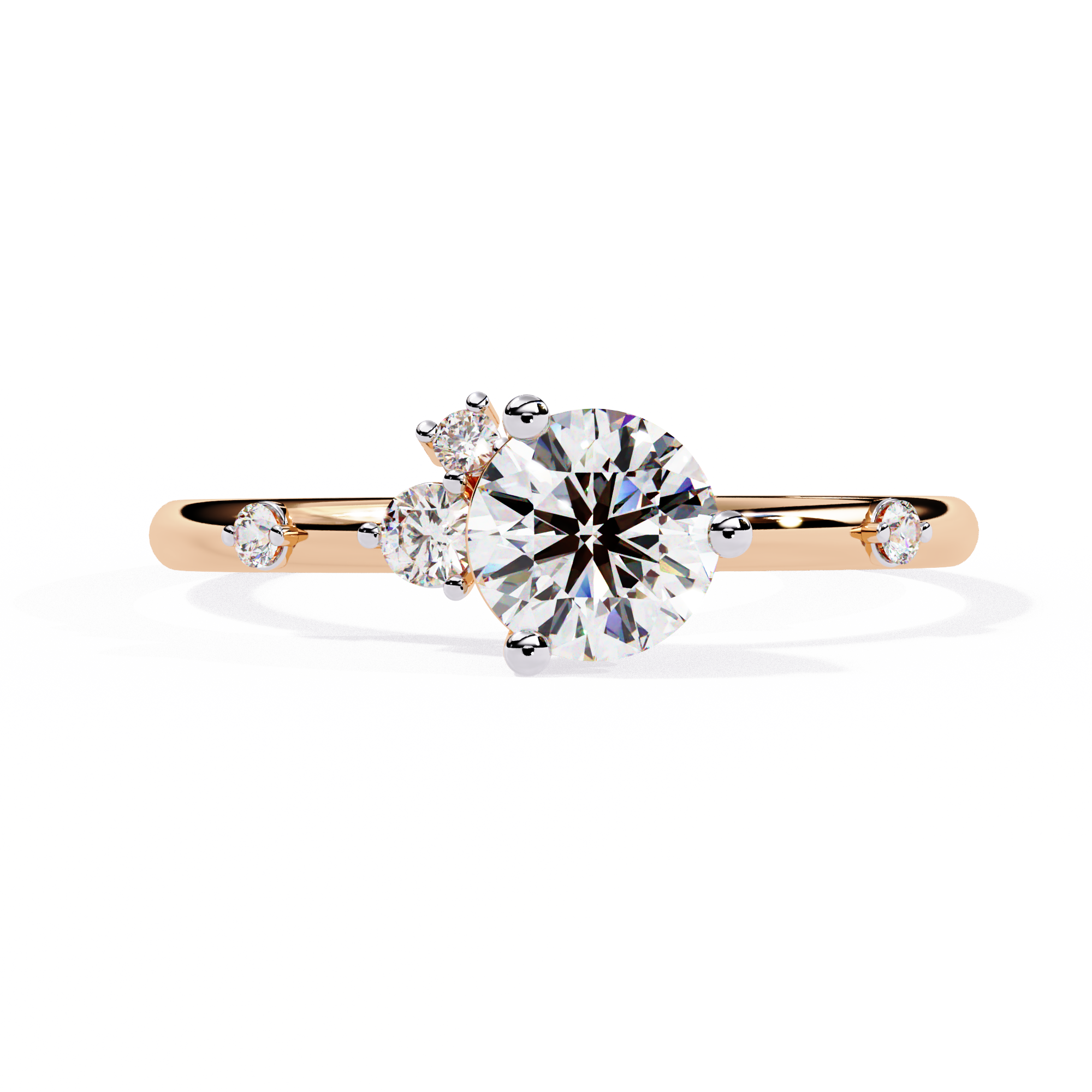 Asymmetrical Cluster Lab-Grown Diamond Ring