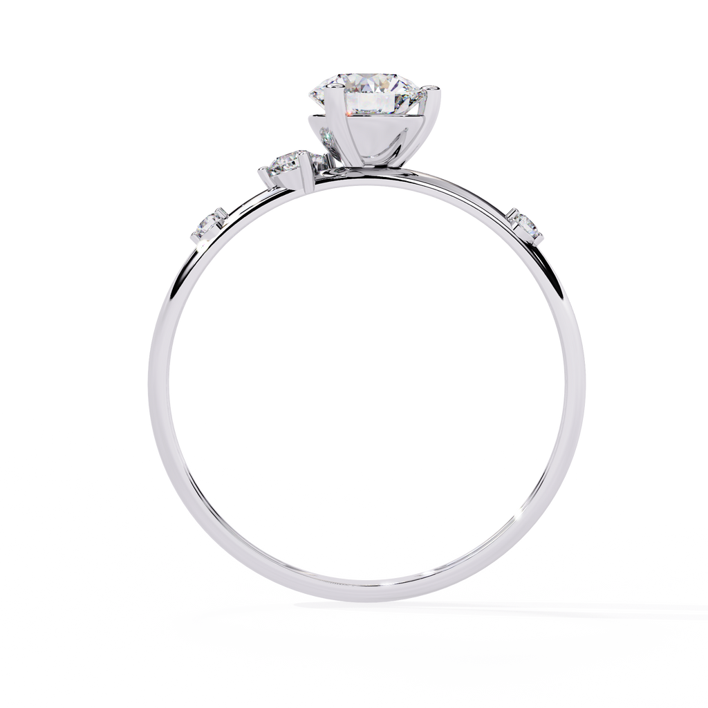 Asymmetrical Cluster Lab-Grown Diamond Ring