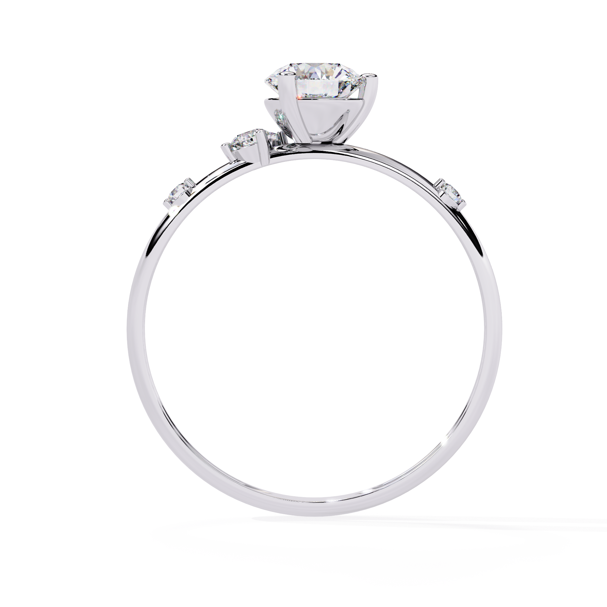 Asymmetrical Cluster Lab-Grown Diamond Ring