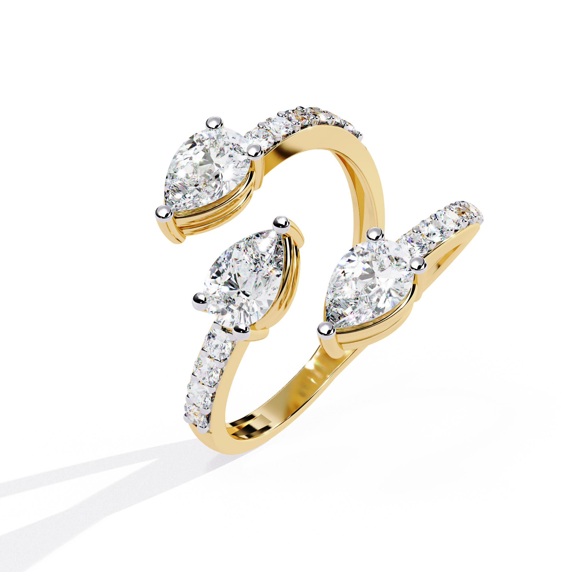 Pear Wrap Lab Grown Diamond Ring