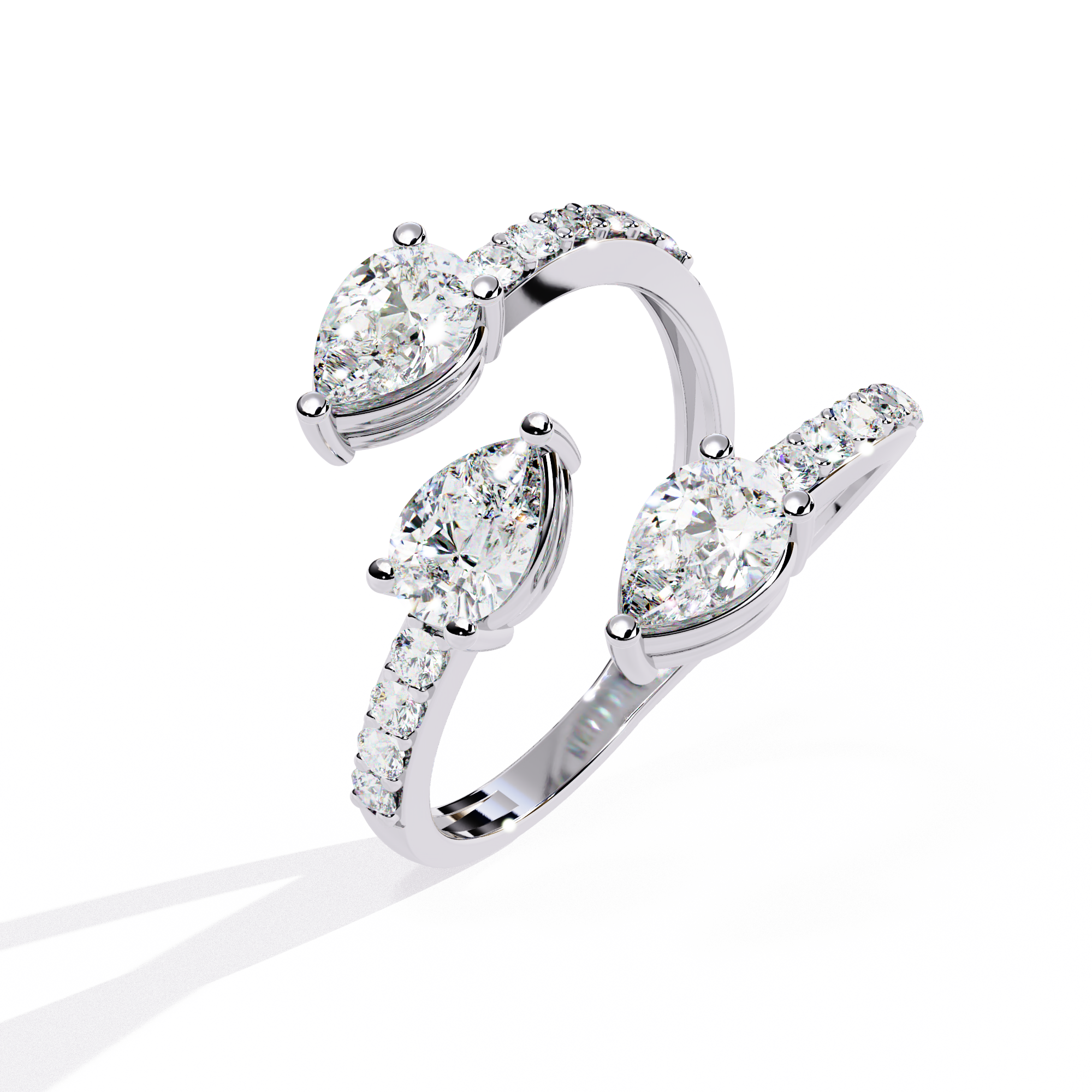Pear Wrap Lab Grown Diamond Ring