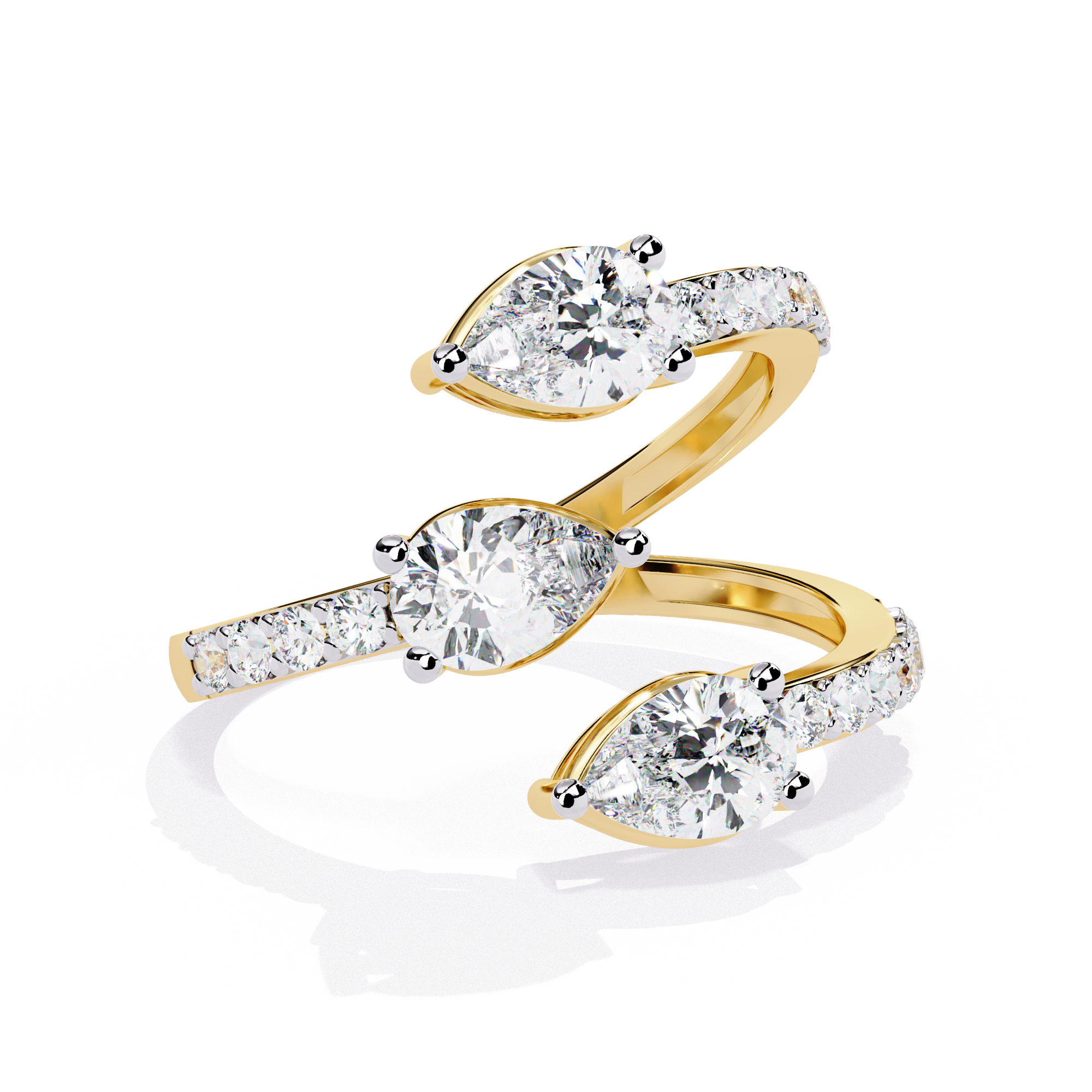 Pear Wrap Lab Grown Diamond Ring