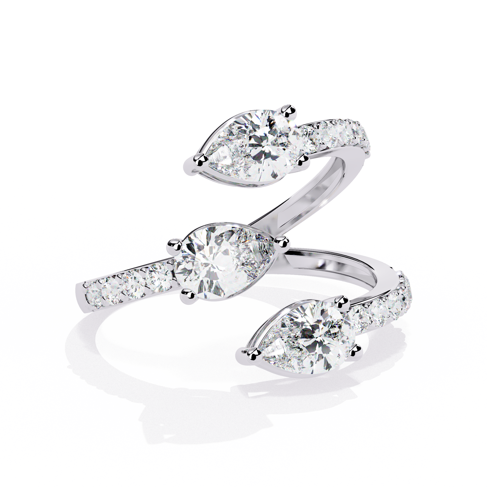 Pear Wrap Lab Grown Diamond Ring