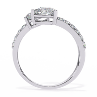 Anillo de diamantes cultivados en laboratorio con engaste de pera