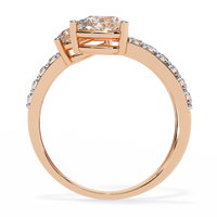Anillo de diamantes cultivados en laboratorio con engaste de pera