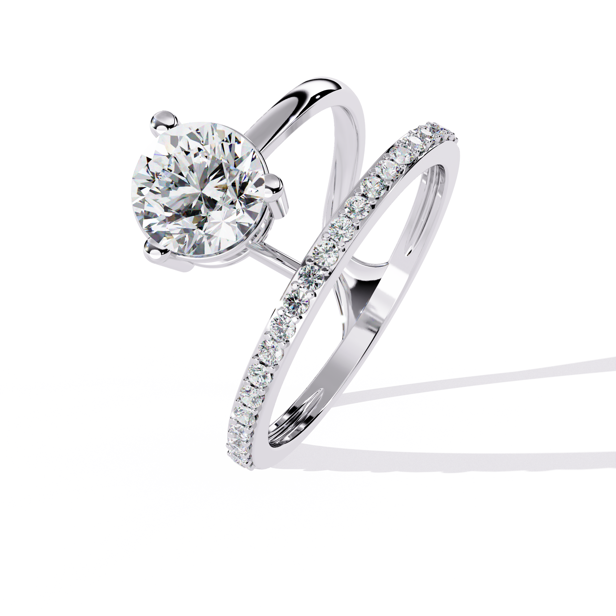 Modern Floating Solitaire Lab Grown Diamond Ring