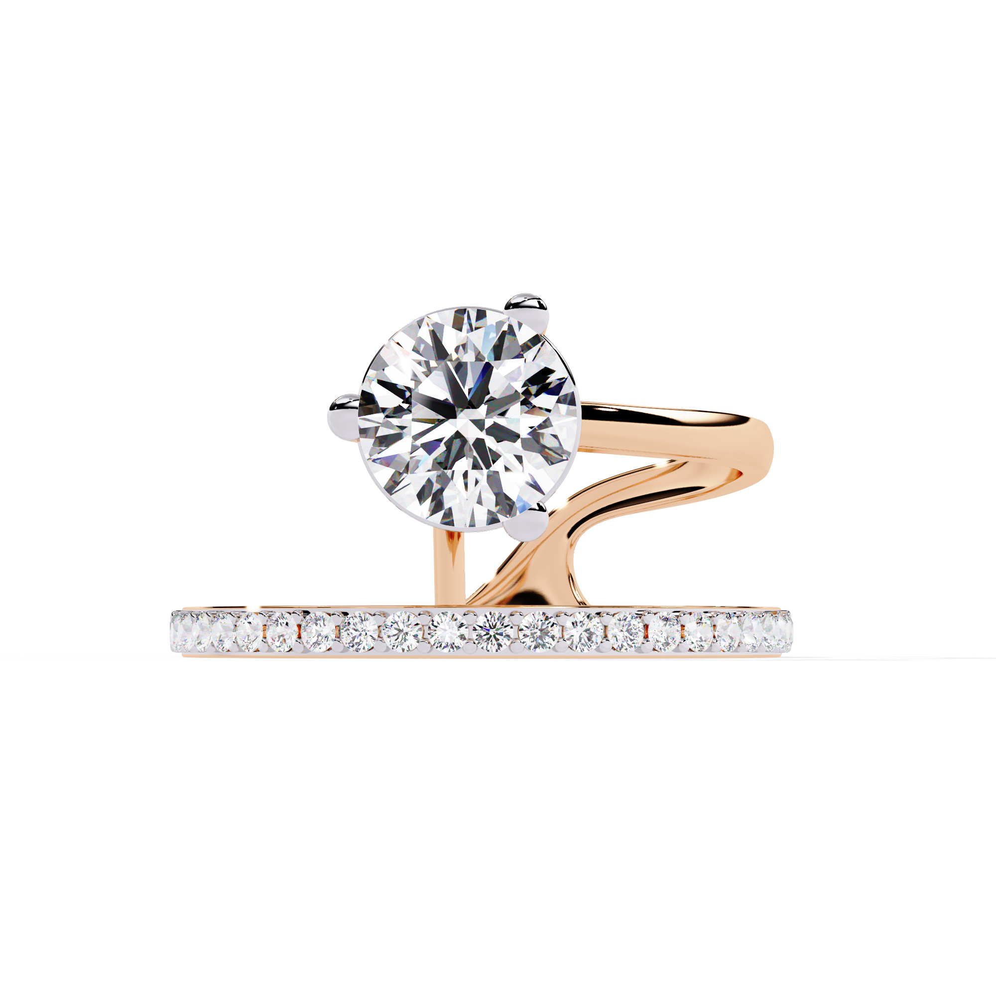 Modern Floating Solitaire Lab Grown Diamond Ring