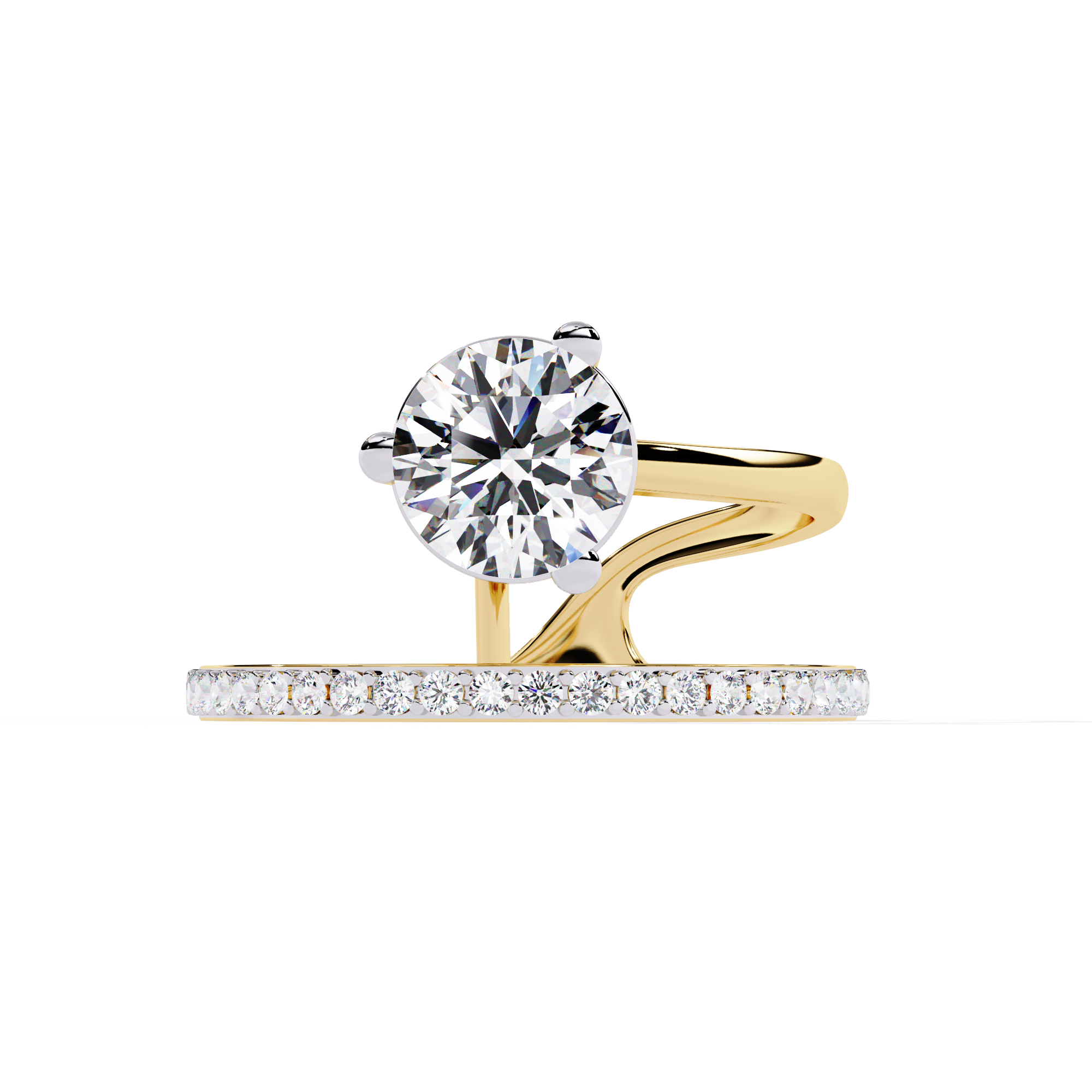 Modern Floating Solitaire Lab Grown Diamond Ring